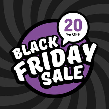 Black friday sale of 20 percent. Vector background.