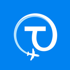 Obraz premium T letter with airline and plane.