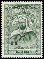 Stamp printed in Algeria shows Abd-el-Kader