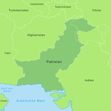 Pakistan Karte in Grün