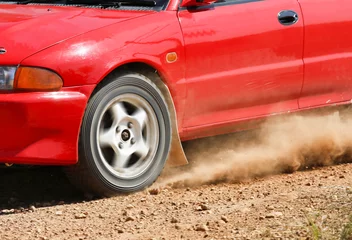 Zelfklevend Fotobehang Rally Car in track © toa555