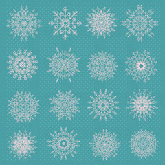 Snowflake set for winter design. Vector illustration