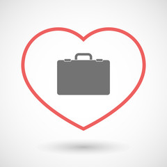 Line hearth icon with  a breiefcase