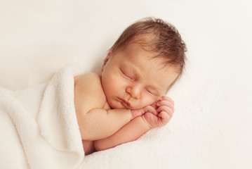 healthy newborn baby sleeping