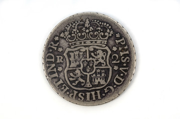 Silver coin Spain 2 reales