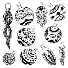 Set of Christmas toys