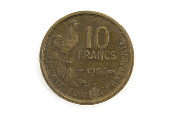 ten francs, france 1950