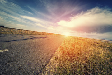 Long straight road in China
