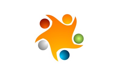 Group people icon vector illustration teamwork / propeller blades