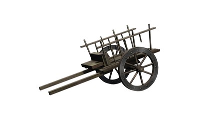 Fototapeta premium Ancient cart - isolated on white background