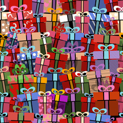 Gift boxes seamless pattern
