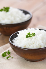 Boiled rice in a bowl