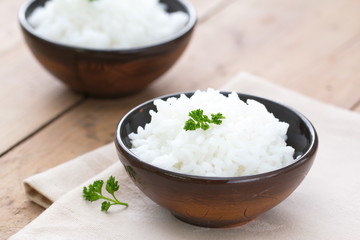 Boiled rice in a bowl