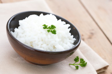 Boiled rice in a bowl