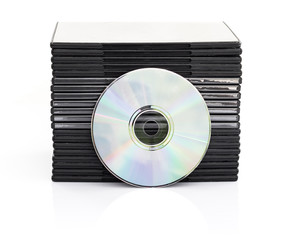  DVD box with disc on white background