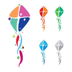 Colorful kites emblem design