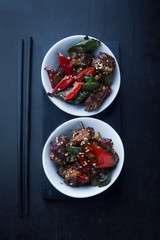 Chicken with vegetables and chili