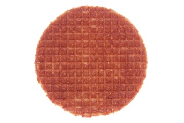 Waffles with honey isolated on white