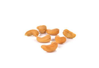 cashew nuts on white background