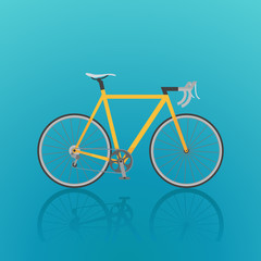 Bicycle vector illustration on blue background