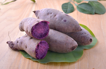 Boiled  purple sweet  yam