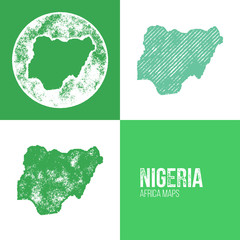 Nigeria Grunge Retro Maps - Africa