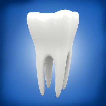 3d healthy white tooth
