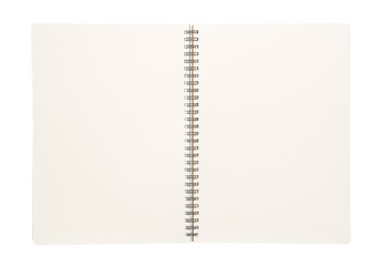 Open blank book isolated on white background