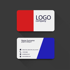 Modern simple business card vector template.