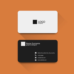 Modern simple business card vector template.