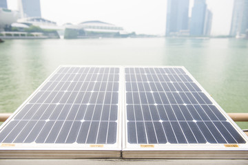 Solar panels in downtown at Singapore