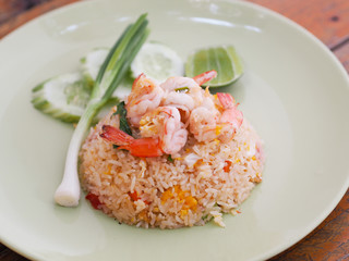 Thai fried rice with Shrimps