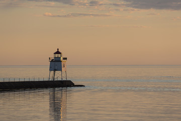 Fototapeta na wymiar Two Harbors Breakwater Lighthouse
