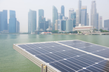Solar panels in downtown at Singapore