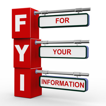 3d modern signboard of fyi