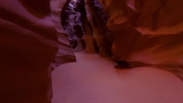 CLOSE UP: Beautiful red walls of Antelope canyon