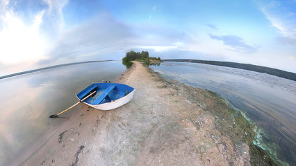 Blue rowing Boat