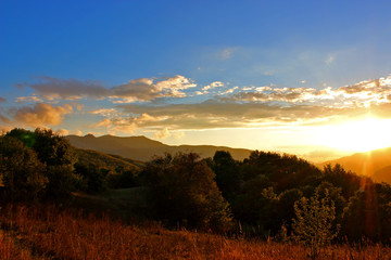 Summer colorful sunset