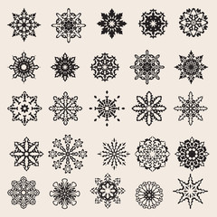 Vector Snowflakes Set