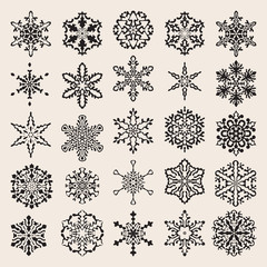 Vector Snowflakes Set