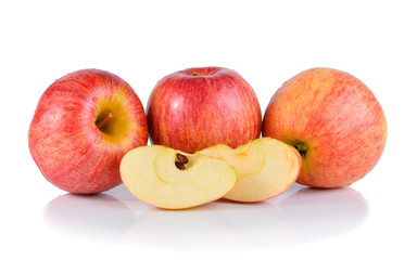 Fresh gala apples isolated on white
