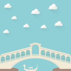 Gondolier under the bridge