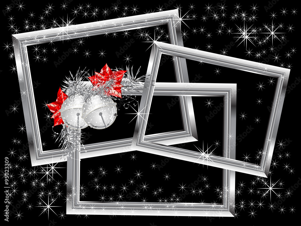 Poster silver christmas frames