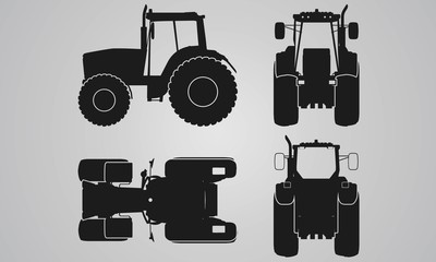 Front, back, top and side tractor projection - 95024359