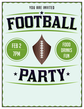 American Football Party Illustration Flyer Poster