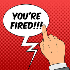 Dismissal hand with text bubble vector