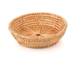 weave wicker basket isolated on white background