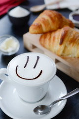 Breakfast cappuccino design - smile