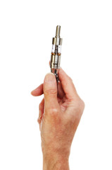 Hand holding electronic cigarette