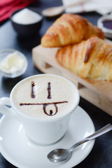 Breakfast cappuccino design - smile